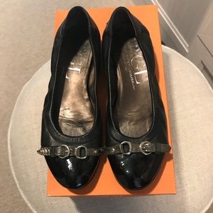 AGL Cap Toe Ballet Flats black leather